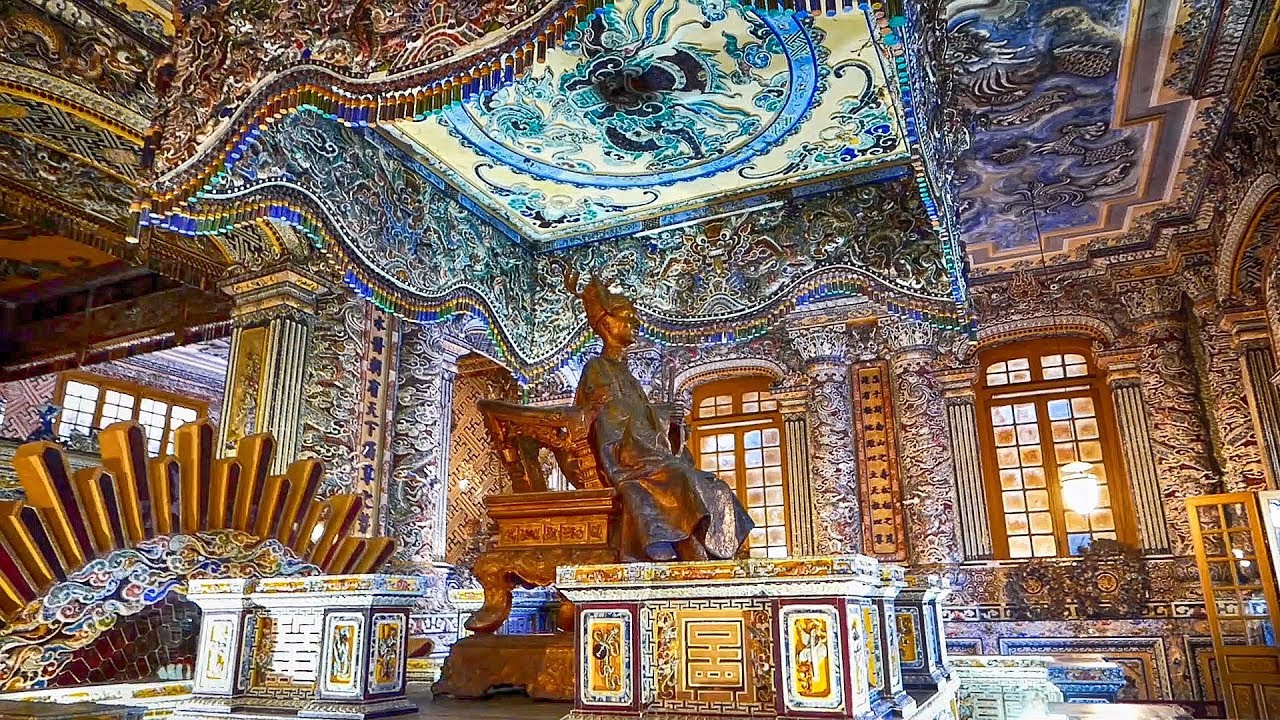 Khải Định Tomb with ceramic inlay detail